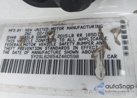 2004 Pontiac Vibe from USA, damaged, VIN 5Y2SL62854Z460598